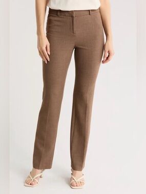 Amanda & Chelsea Brown Straight-Leg Dress Pants